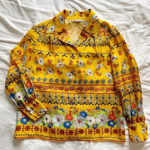 Vintage silk boho chic blouse - Picture 4 of 10